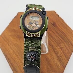 Disney Kids Mickey Mouse Explorer Digital Watch Army Green Adventure Gorpcore